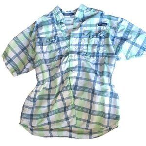 Columbia Men's Super Bahama Short Sleeve Shirt XL cool vented / hiking ,fishing